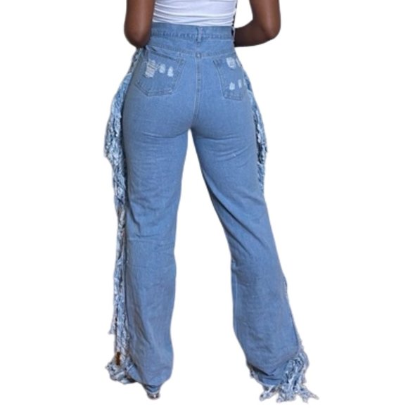 I ❤ DIY Jeans - Distressed Wide Legged - Diamond Bling - NWT - Picture 3 of 3